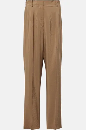 Joseph Pleated silk-blend twill straight pants