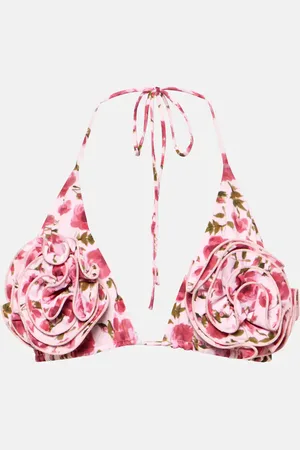 MAGDA BUTRYM Floral-appliquÃ© triangle bikini top