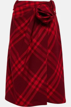 Burberry Check wool midi skirt