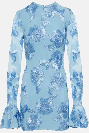 ROTATE Bridal floral-appliquÃ© mesh minidress
