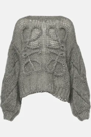 Loewe Anagram open-knit mohair-blend sweater