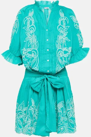 Juliet Dunn Colorblocked cotton minidress