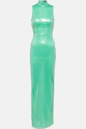 DAVID KOMA Halterneck sequined gown