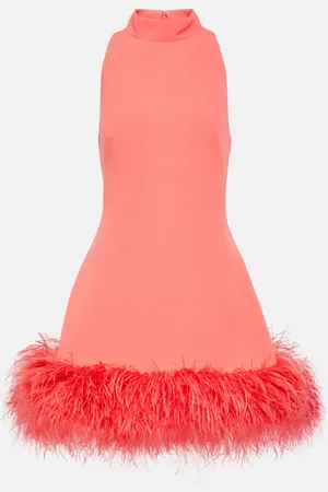 Safiyaa Ratana feather-trimmed crÃªpe minidress