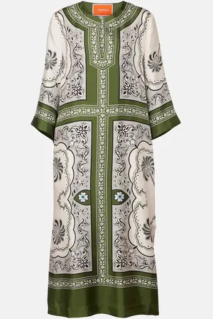 La DoubleJ Printed silk twill kaftan