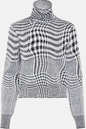 Burberry Houndstooth wool-blend turtleneck sweater