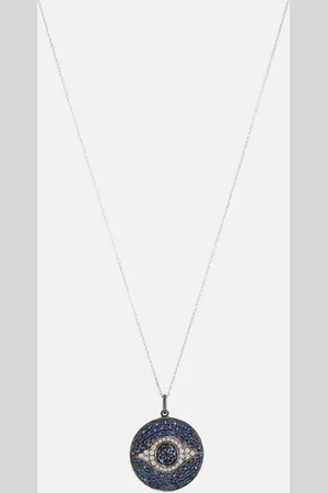 Ileana Makri Dawn 18kt white gold necklace with diamonds and sapphires