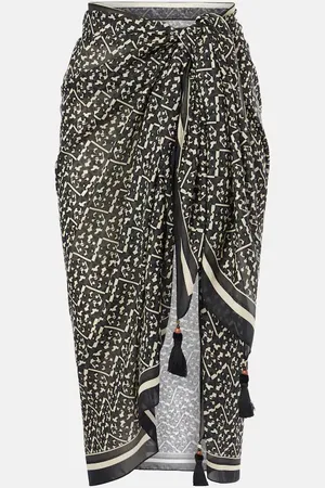 Tory Burch Printed cotton and silk beach cover-up