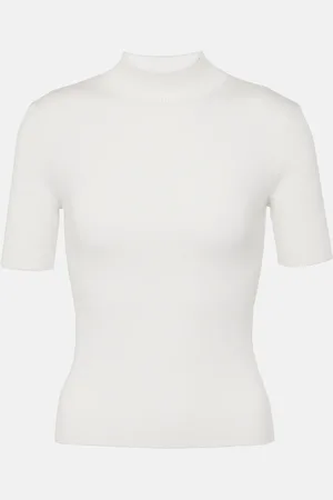 Oscar de la Renta Silk-blend turtleneck top