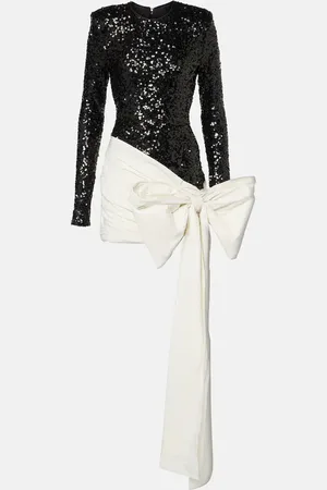 ROTATE Bow-detail sequined minidress