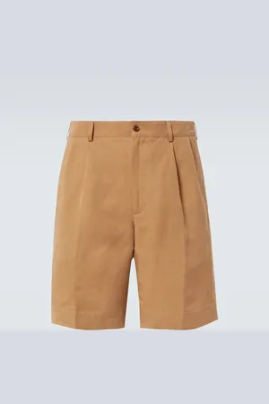 Rubinacci Pleated lyocell and linen shorts