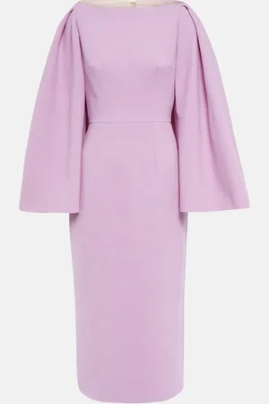 EMILIA WICKSTEAD Switzy cape wool crÃªpe midi dress
