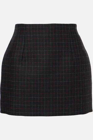 WARDROBE.NYC Checked wool miniskirt