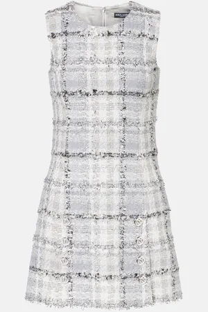 Dolce & Gabbana Checked lamÃ© tweed minidress