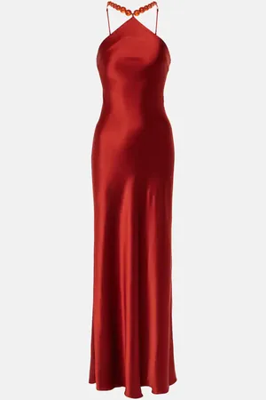 Staud Cadence beaded satin gown
