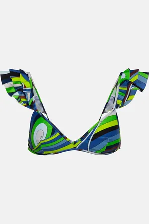 Puccini Printed ruffled bikini top