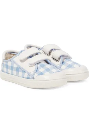 PèPè PÃ¨PÃ¨ Leather-trimmed gingham sneakers