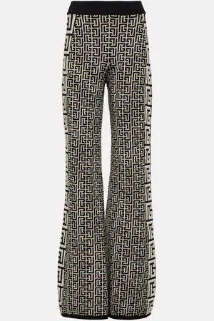 Balmain Monogram flared wool-blend pants