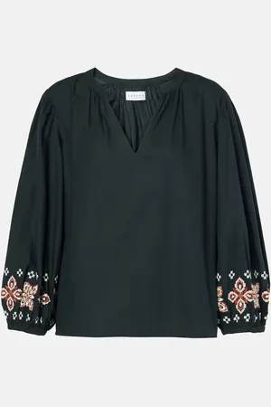 Velvet Paola embroidered cotton blouse