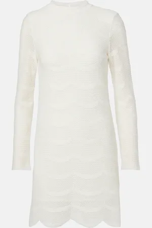 Tom Ford Knitted scalloped cotton and silk minidress