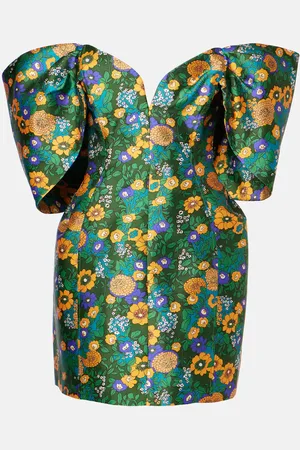 ALÉMAIS AlÃ©mais Printed off-shoulder corset dress