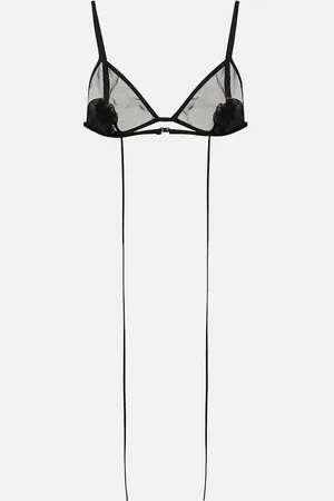 Nensi Dojaka Floral-appliquÃ© mesh bra