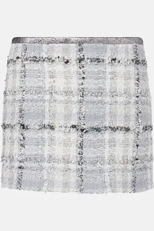 Dolce & Gabbana Checked low-rise lamÃ© tweed miniskirt