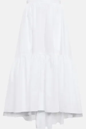Patou Tiered cotton midi skirt