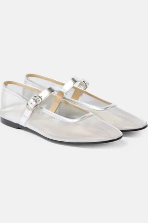 Le Monde Beryl Le Monde BÃ©ryl Leather-trimmed mesh ballet flats