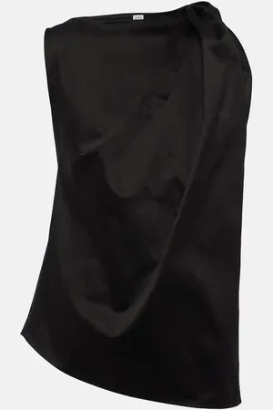 Totême Draped cotton and linen top