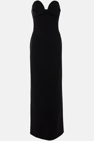 MAGDA BUTRYM Draped wool-blend bustier gown