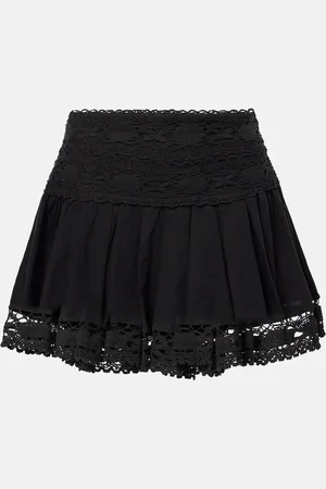 Marant Etoile Violana embroidered linen and cotton miniskirt