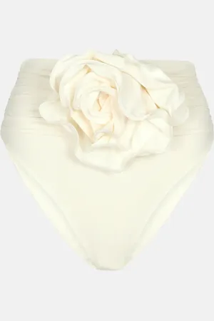 MAGDA BUTRYM Floral-appliquÃ© high-rise bikini bottoms