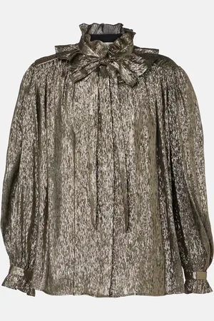 Chloé ChloÃ© Ruffled lamÃ© silk-blend blouse