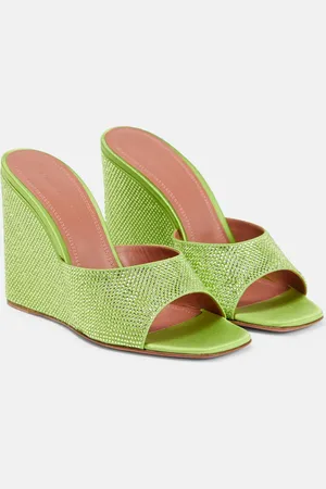 Amina Muaddi Lupita embellished wedge sandals