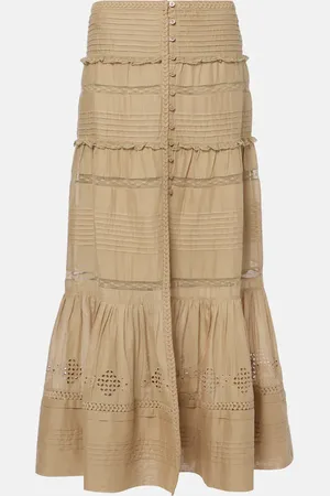 Marant Etoile Dusta lace-trimmed cotton miniskirt