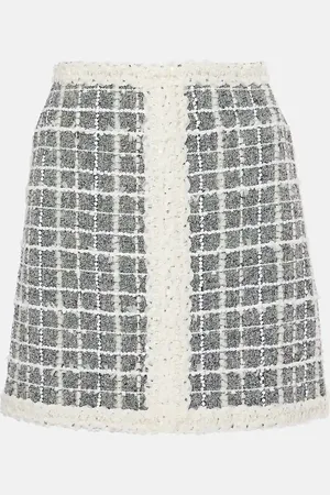 Giambattista Valli Checked wool-blend bouclÃ© miniskirt