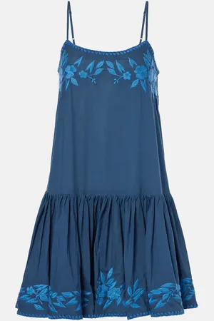 Juliet Dunn Embroidered chambray minidress