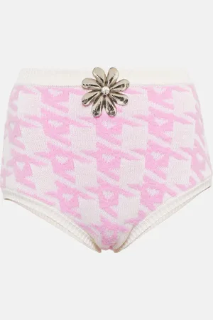 AREA Embellished houndstooth shorts