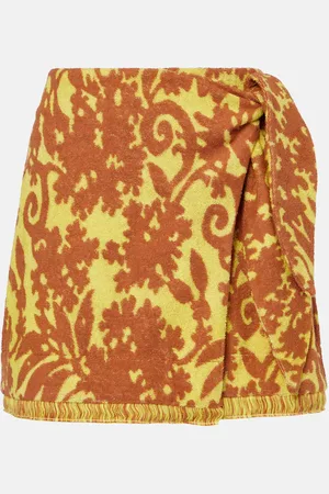 ALÉMAIS AlÃ©mais Amarillo printed cotton-blend wrap skirt
