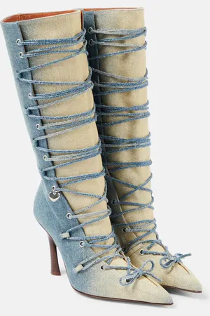 Acne Studios Bitten denim knee-high boots