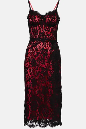 Dolce & Gabbana Floral cotton-blend lace slip dress