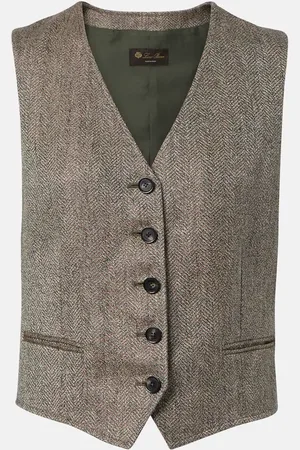 Loro Piana Teodoro chevron linen vest