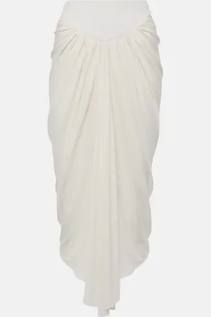 Alaïa AlaÃ¯a Draped asymmetric midi skirt