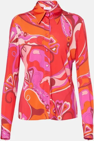 Puccini Orchidee jersey satin shirt