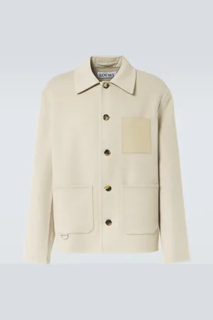Loewe Leather-trimmed wool and cashmere jacket