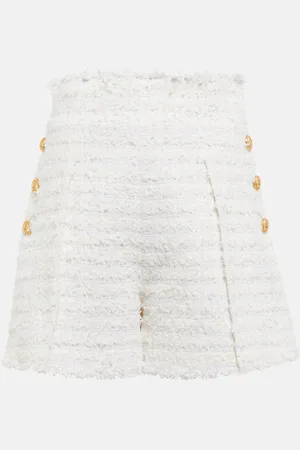 Balmain High-rise tweed shorts