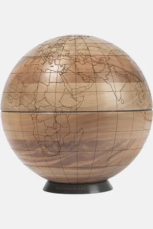 Brunello Cucinelli Walnut wooden globe