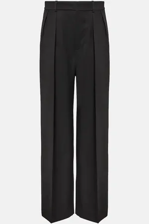 WARDROBE.NYC Pleated virgin wool wide-leg pants