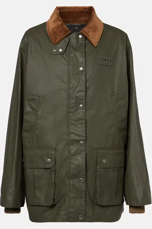 Miu Miu Corduroy-trimmed poplin jacket